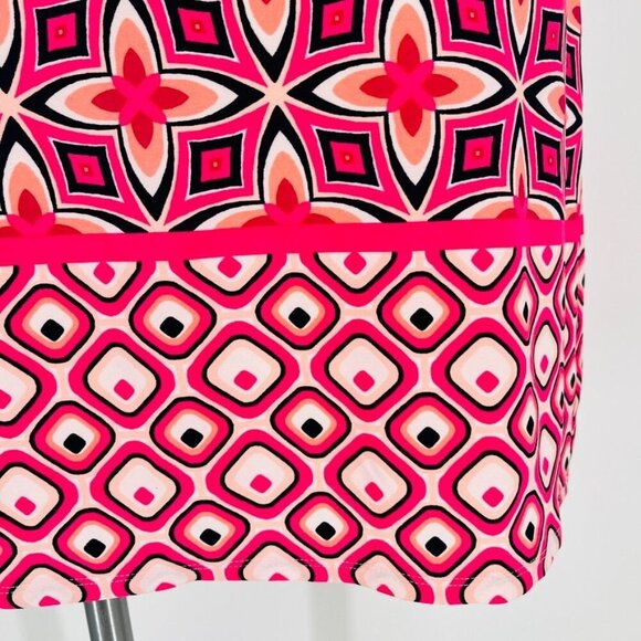 Eliza J Women's Geometric Sheath Dress Size 16 Knee Length Half Sleeve Pink - Picture 5 of 13